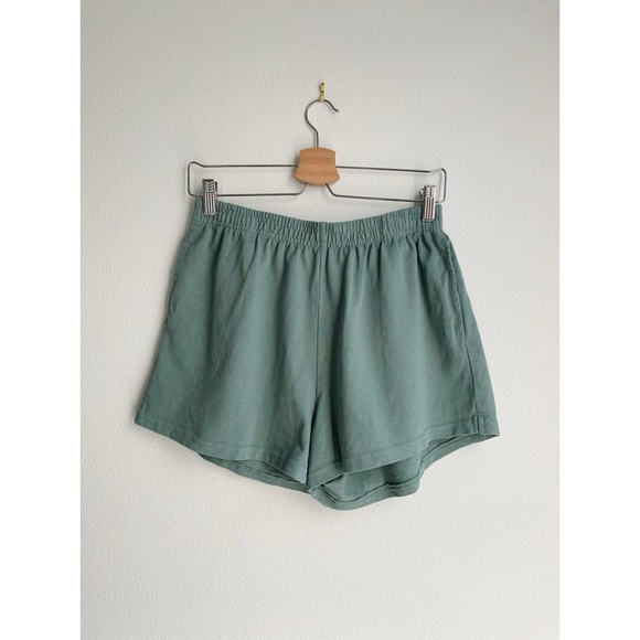 NWOT Los Angeles Apparel Heavy Jersey Garment Dye Short Shorts // Atlantic Green - Picture 5 of 8